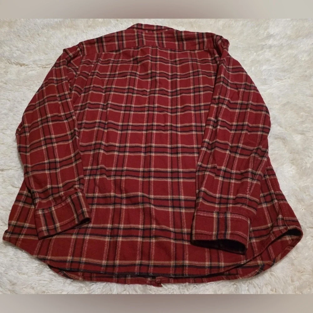 Banana Republic Men’s Size Large Red Flannel Casual Shirt EUC